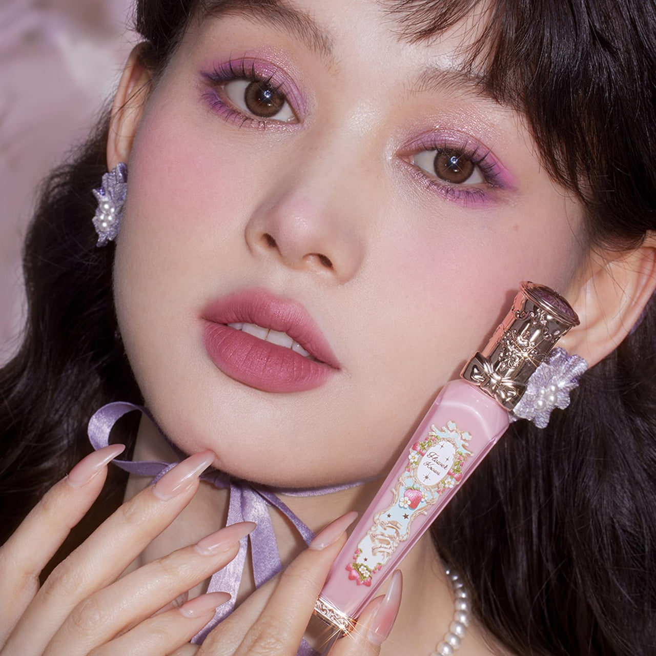 Flower Knows Strawberry Rococo Cloud Lip Cream,Long Lasting Mauve Pink Matte Lipstick,Hydrating Lip Stain,Transfer & Smudge Proof Velvet Liquid Lipstick for Girls&Women,0.12 Fl Oz(S06 Tea Break)