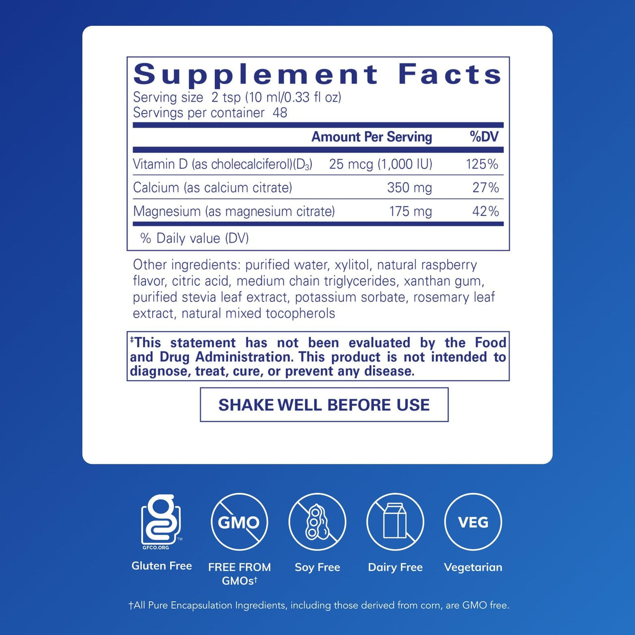 Pure Encapsulations Cal/Mag/D Liquid | Calcium, Magnesium and Vitamin D in a Convenient Liquid Form | 16.2 fl. oz.