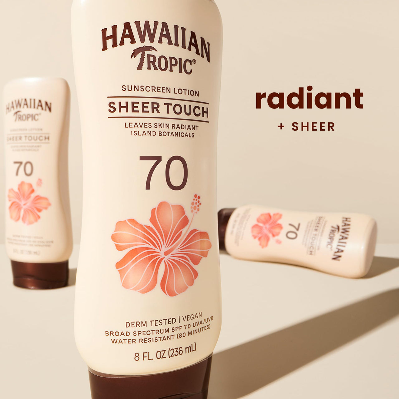 Hawaiian Tropic Sheer Touch Lotion Sunscreen SPF 70, 8 Fl Oz | Broad Spectrum, Oxybenzone Free, Sunblock Lotion, Hawaiian Tropic Sunscreen SPF 70, 8 Fl Oz