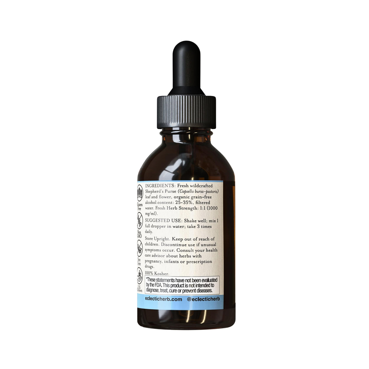 Eclectic Herb - Shepherd's Purse Extract | Soothing Digestive Support for Gastrointestinal Health | Non-GMO, Gluten-Free (2 fl oz | 60 ml)