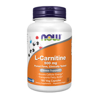 Thumbnail for NOW Foods Supplements, L-Carnitine 500mg, Purest Form, Amino Acid, Fitness Support*, 180 Veg Capsules