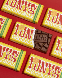 Thumbnail for Tony’s Chocolonely Belgian Milk Chocolate Honey Almond Nougat Candy Bar for Snacks, Chocolate Bar for Party Favors, Gifts, or Gift Basket, 32% Cacao, Made From Quality Fairtrade Cocoa, 6.35 Oz