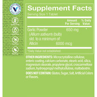 Thumbnail for The Vitamin Shoppe Garlic Extract 6000mcg Allicin - Heart & Cholesterol Support | Odorless 650mg | 100 Tablets | Cardiovascular