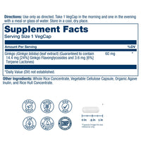 Thumbnail for SOLARAY Ginkgo Biloba Extract, Vital Extracts - Brain Supplement - Ginkgo Biloba Capsules for Brain Health and Female Libido Support - Non GMO, Vegan, Gluten Free, 60-Day Guarantee - 60 Servings