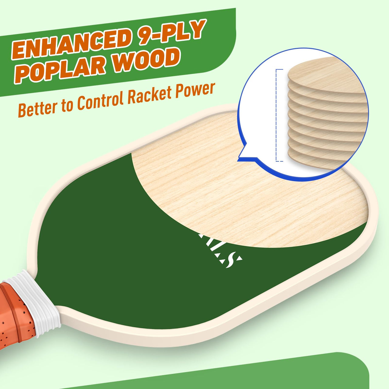 Pickleball Paddles Set USAPA Approved, Lightweight and Durable with Unique Design, USAPA Approved Set of 4, 4 Pickleball Balls, Pickleball Bag, Pickleball Paddles (Stripe)