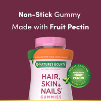Thumbnail for Nature's Bounty Optimal Solutions Hair, Skin and Nails Collagen Pectin Gummies, 100 mg Collagen and 2,500 mcg Biotin Per Serving, No Stick Gummy, Tropical Citrus Flavor, 200 ct, 100 Total Servings