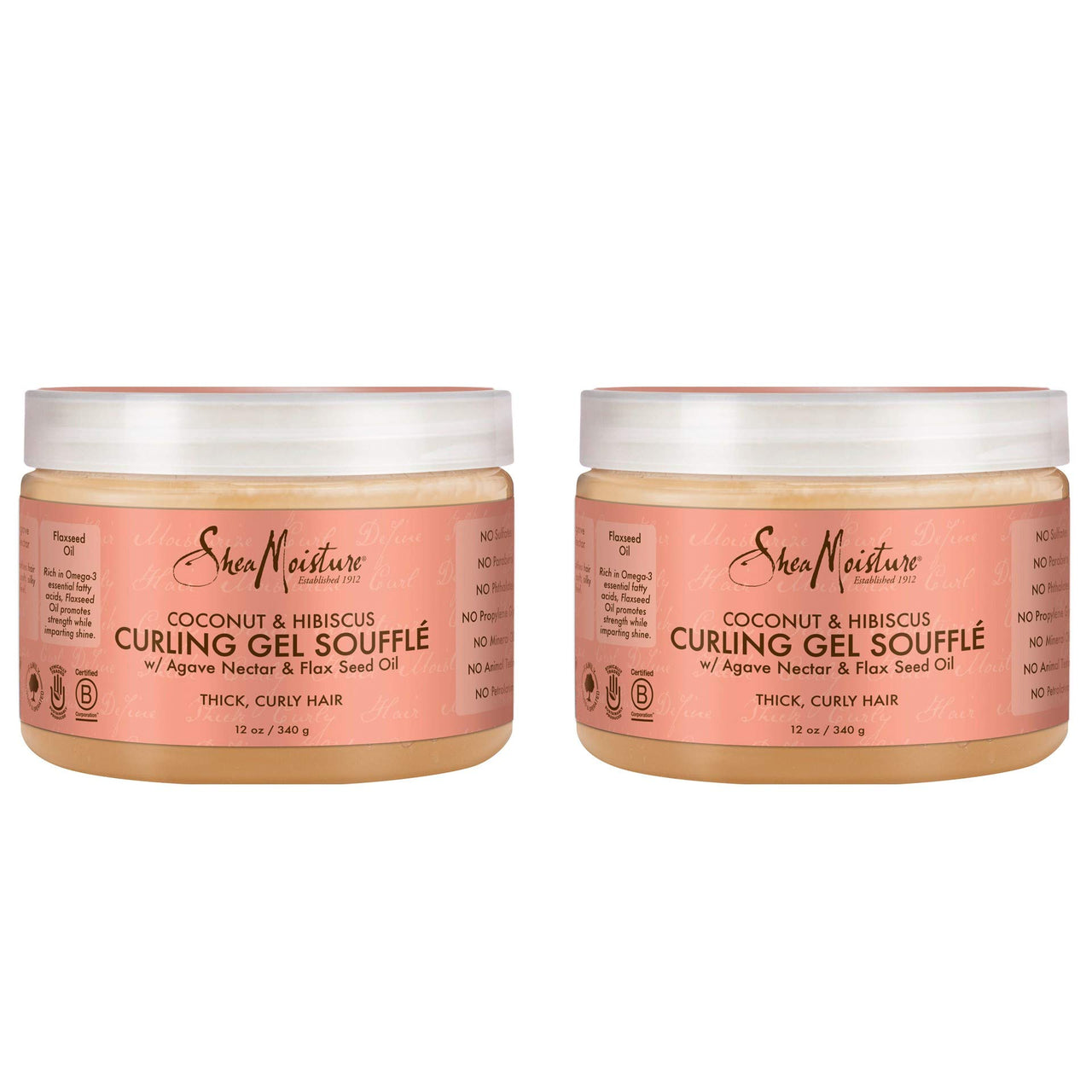 Shea Moisture Coconut & Hibiscus Gel Souffle 12 Ounce (354ml) (2 Pack)