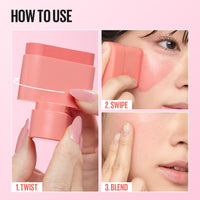 Thumbnail for KAJA Cheek & Lip - Dewy Bar 02 Strawberry Sorbet | Creamy Blusher and Balm Multi-Stick, 45% Moisturizing Oil, Apple Extract, Vitamin-Hyaluronic Acid Infused, High Shine, Non-Sticky, Easy Blending, 10g