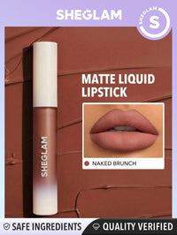 Thumbnail for SHEGLAM Matte Allure Liquid Lipstick Long Lasting High Pigment Lipstick Nourishing Sunflower Oil Reduce Lip Care-Naked Brunch