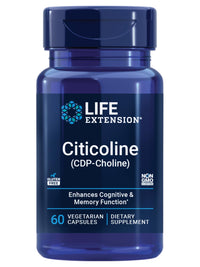 Thumbnail for Life Extension Citicoline (CDP-Choline) - Citicoline Supplement for Brain & Cognitive Health, Focus, Attention, Memory Function - Non-GMO, Gluten Free, Vegetarian - 60 Capsules