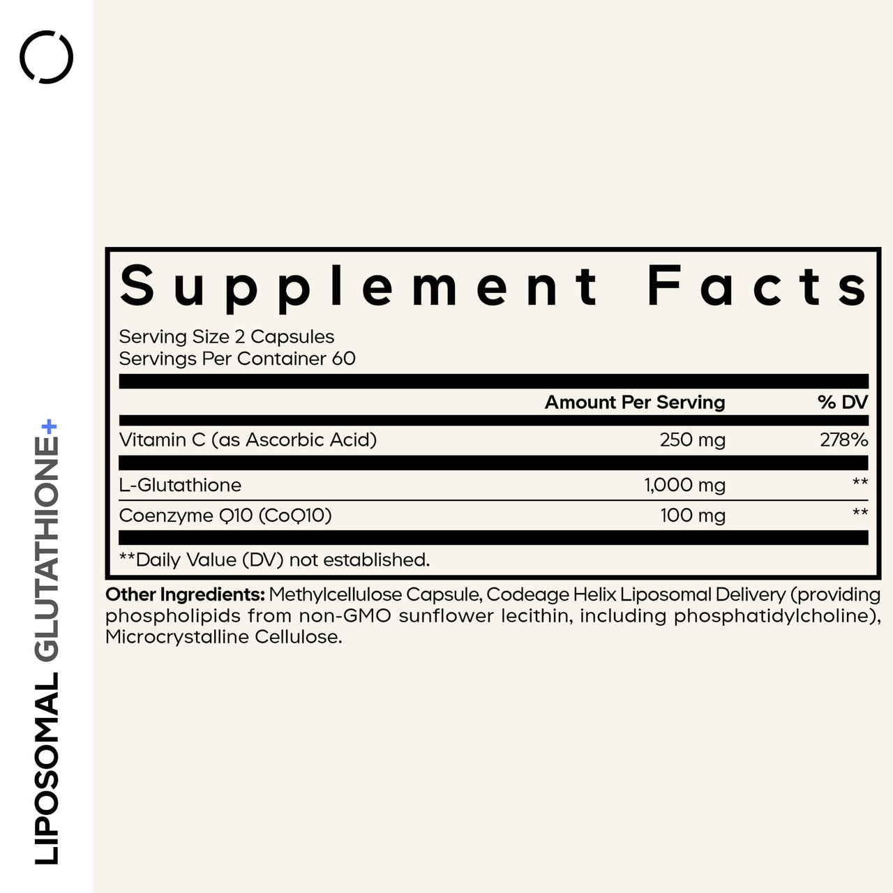 Codeage Liposomal Glutathione+ Supplement - 1000 mg Reduced L-Glutathione Pills, Vitamin C Ascorbic Acid, CoQ10 - Liposomal Delivery - Skin & Antioxidant Support - Non-GMO - 120 Capsules