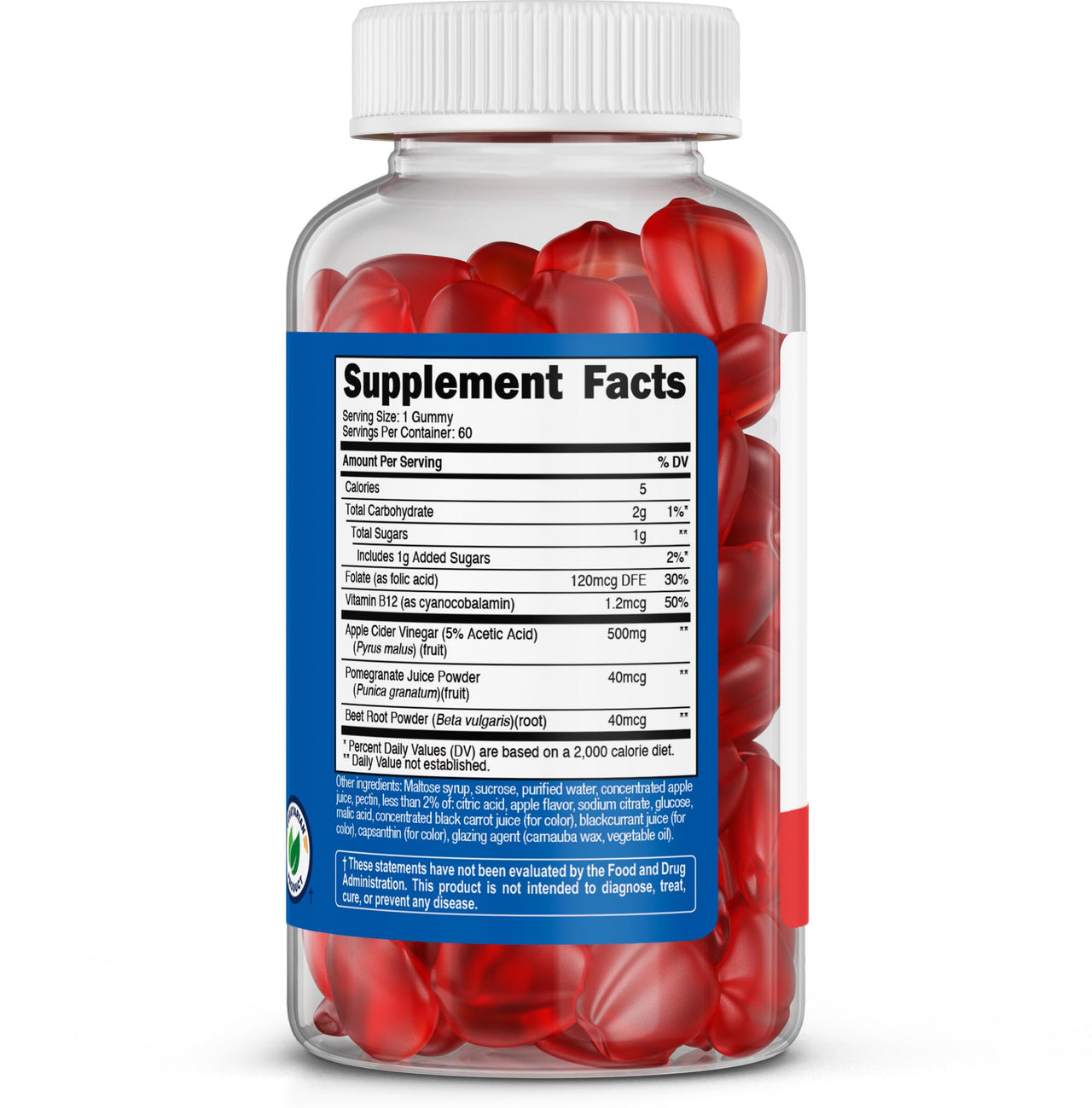 Nutricost Apple Cider Vinegar 500mg, 60 Gummies, Apple Flavored - Gluten Free, Non-GMO, No Corn Syrup