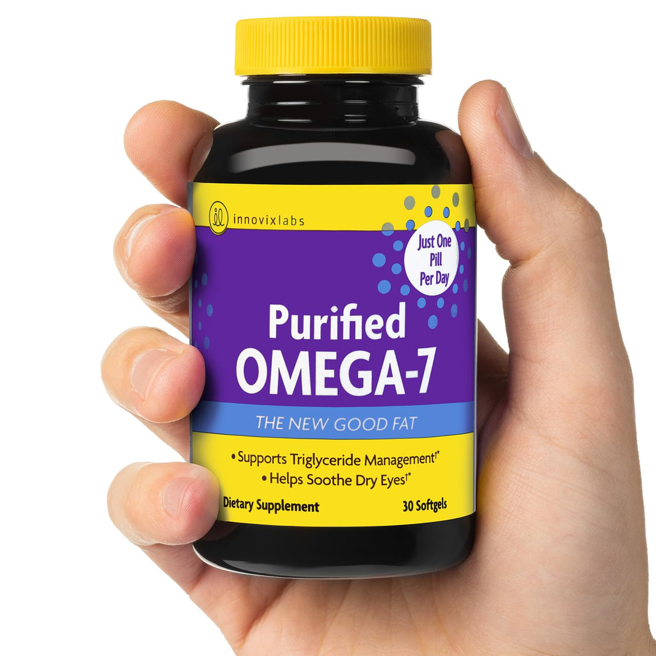 InnovixLabs Purified Omega 7 Supplement - 210 mg Omega-7 Palmitoleic Acid, Fish Oil for Metabolism & Triglyceride Support, Essential Fatty Acids, IFOS Approved, 30 Softgels