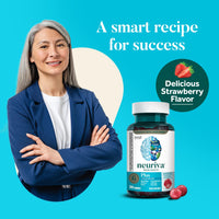 Thumbnail for NEURIVA Plus Brain Supplement for Memory,Focus & Concentration+Cognitive Function with Vitamins B6 & B12 and Clinically Tested Nootropics Phosphatidylserine and Neurofactor,50ct Strawberry Gummies