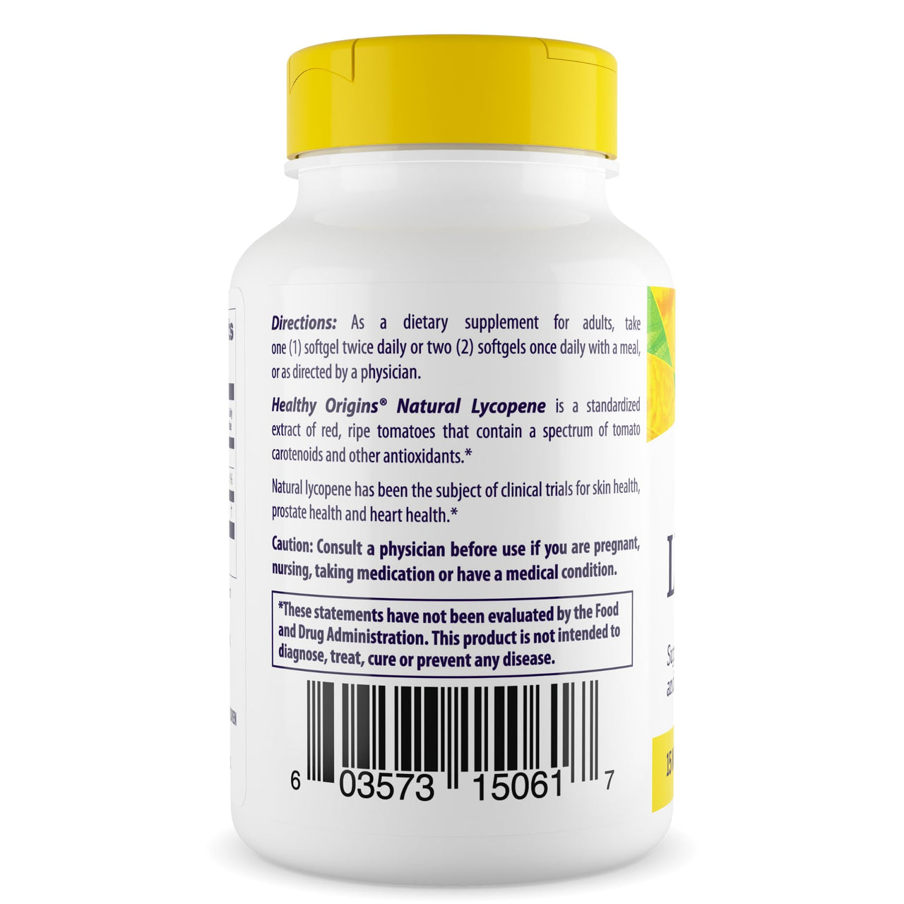 Healthy Origins Lycopene 15 mg (Natural, Non-GMO, Gluten Free, Skin Support, Prostate Support), 60 Softgels