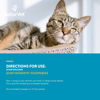 Thumbnail for NaturVet Scoopables Quiet Moments Cat Calming Aid - Promotes Calm with Stressful Events Storms, Fireworks, Travel, Separation Anxiety - Cat Health Supplement w/Melatonin - Salmon Flavored | 5.5oz Bag