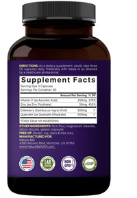 Thumbnail for NatureBell Elderberry Quercetin 4-in-1 with Vitamin C & Zinc, 240 Capsules | Traditional Herbal Supplement | 500mg Sambucus Nigra, 500mg Quercetin, 250mg Vitamin C, 50mg Zinc Picolinate per Serving