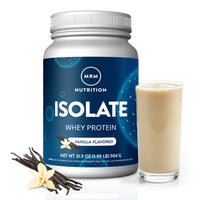 Thumbnail for MRM Nutrition Isolate Whey Protein Powder - Vanilla Flavored, 24 g Protein with Added BCAAs & Glutamine, Digestive Enzymes, Gluten-Free, Hormone- and Antibiotic-Free - 29 Servings
