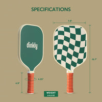 Thumbnail for Dinkly Pickleball Paddles Set of 2 - USAPA Approved Graphite/Fiberglass Pickleball Racket, 2 Pickleball Rackets, 4 Balls and 1 Portable Carry Bag, Pickle Ball Set for Men Women, Wave Check