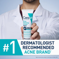 Thumbnail for CeraVe Acne Foaming Cream Wash, Gentle Face and Body Cleanser with Benzoyl Peroxide 10%, Hyaluronic Acid, and Niacinamide, 10% Benzoyl Peroxide Treatment Clears Pimples and Blackheads 5 Oz