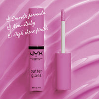 Thumbnail for NYX PROFESSIONAL MAKEUP Butter Gloss, Non-Sticky Lip Gloss - Merengue (Pink Lilac)