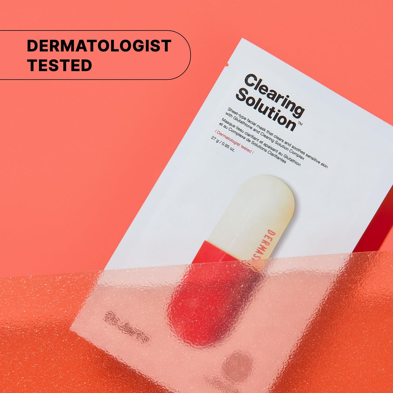 Dr.Jart+ Dermask Micro Jet Clearing Solution Face Mask | Sheet Mask | Calms, balances & revitalizes skin | Korean Skin Care | Travel Size, 1 Pack