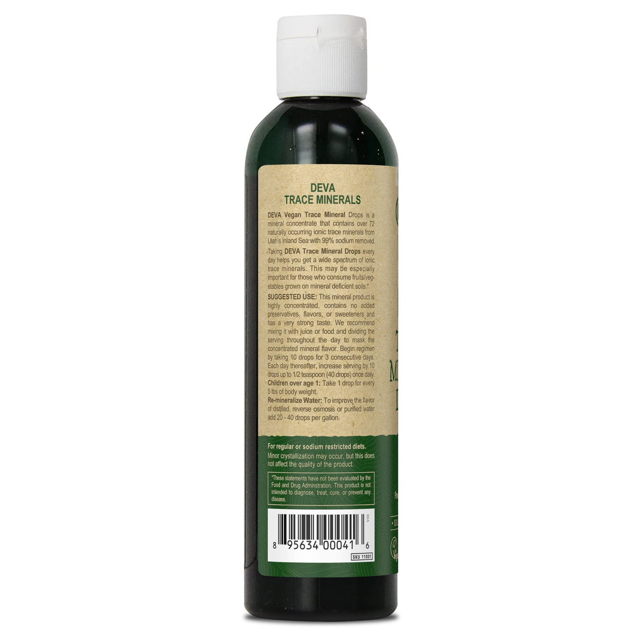 DEVA Vegan Ionic Trace Mineral Drops, Low Sodium, pH Balancing, 96-Day Supply, 8 Fl Oz
