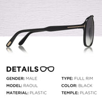 Thumbnail for Tom Ford FT0753 RAOUL Navigator Shape Sunglasses + Bundle With eSHADES Eyewear Cleaning Kit