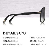 Thumbnail for Tom Ford FT0753 RAOUL Navigator Shape Sunglasses With Luxury Eyewear Kit