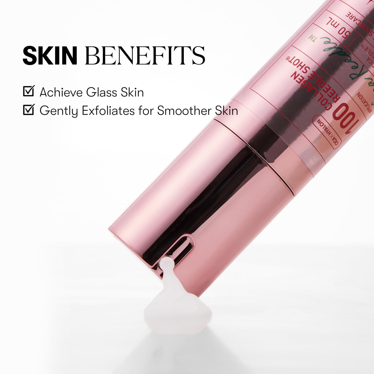 VT COSMETICS Collagen Reedle Shot 100 Serum with 500Da Collagen Extract & Spicule Microneedling Formula, Korean Skin Booster, 1.69 fl oz(50ml)