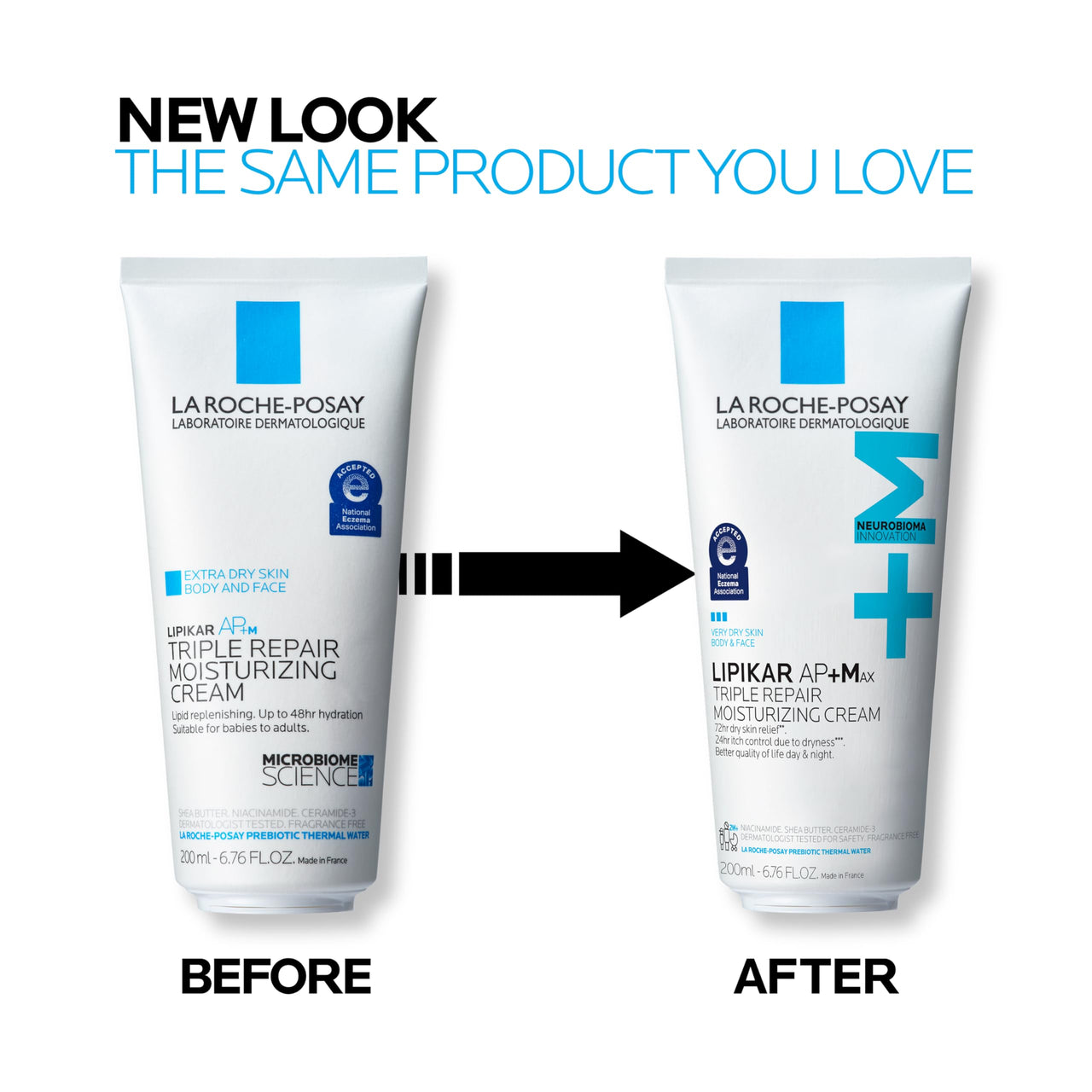 La Roche-Posay Lipikar AP+MAX Triple Repair Moisturizing Body Cream | Face & Body Lotion for Dry Skin with Shea Butter & Niacinamide | Gentle Moisturizer for Very Dry, Rough & Sensitive Skin, 200ml
