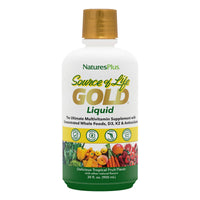 Thumbnail for NaturesPlus Source of Life GOLD Multivitamin Liquid 30 oz - Supports Energy Production, Healthy Immune System & Well-Being - Includes Vitamins D3, B12, K2 & Over 120 Whole Food Nutrients - 30 Servings