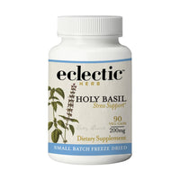 Thumbnail for Eclectic Herb - Holy Basil Capsules | Tulsi Supplement | Natural Adrenal Support | Herbal Supplement | Vegan, Non-GMO, Gluten Free, Freeze-Dried (90 CT | 200 mg)