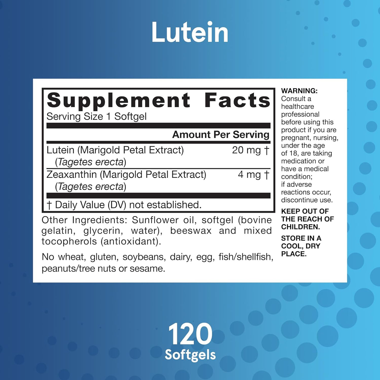 Jarrow Formulas Lutein 20 mg Softgels With Zeaxanthin For Visual Function