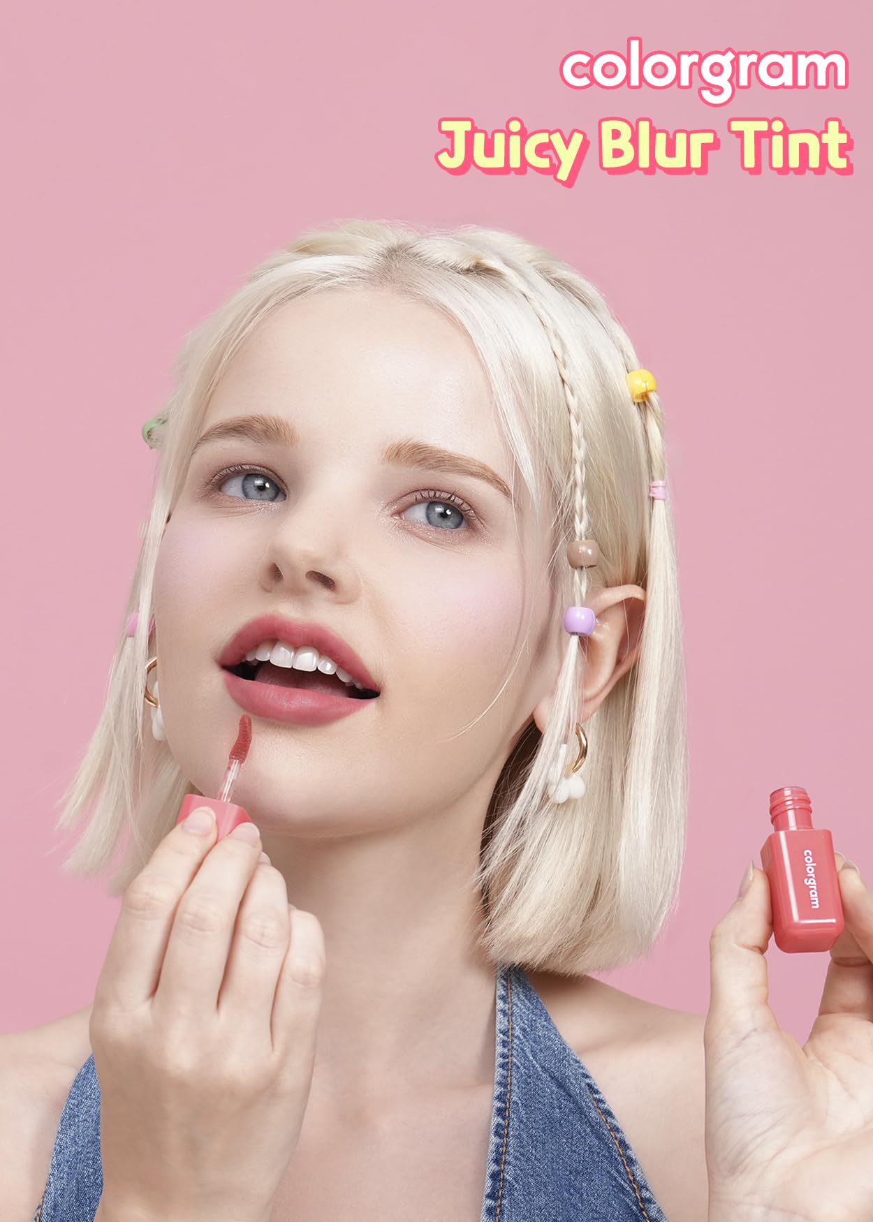 COLORGRAM Juicy Blur Tint 07 Cheery Up Lychee | Daily Semi-Matte, Semi-Glossy, Long-Lasting Lip Stain, Moisturizing, Buildable & Blendable, highly Pigmented (0.12 Fl. Oz.)