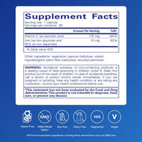 Thumbnail for Pure Encapsulations Iron-C - 15 mg - 175 mg Vitamin C - Red Blood Cell Support* - Energy Production - Highly Bioavailable Iron Pill - for Women & Men - Gluten Free & Vegan - 60 Capsules