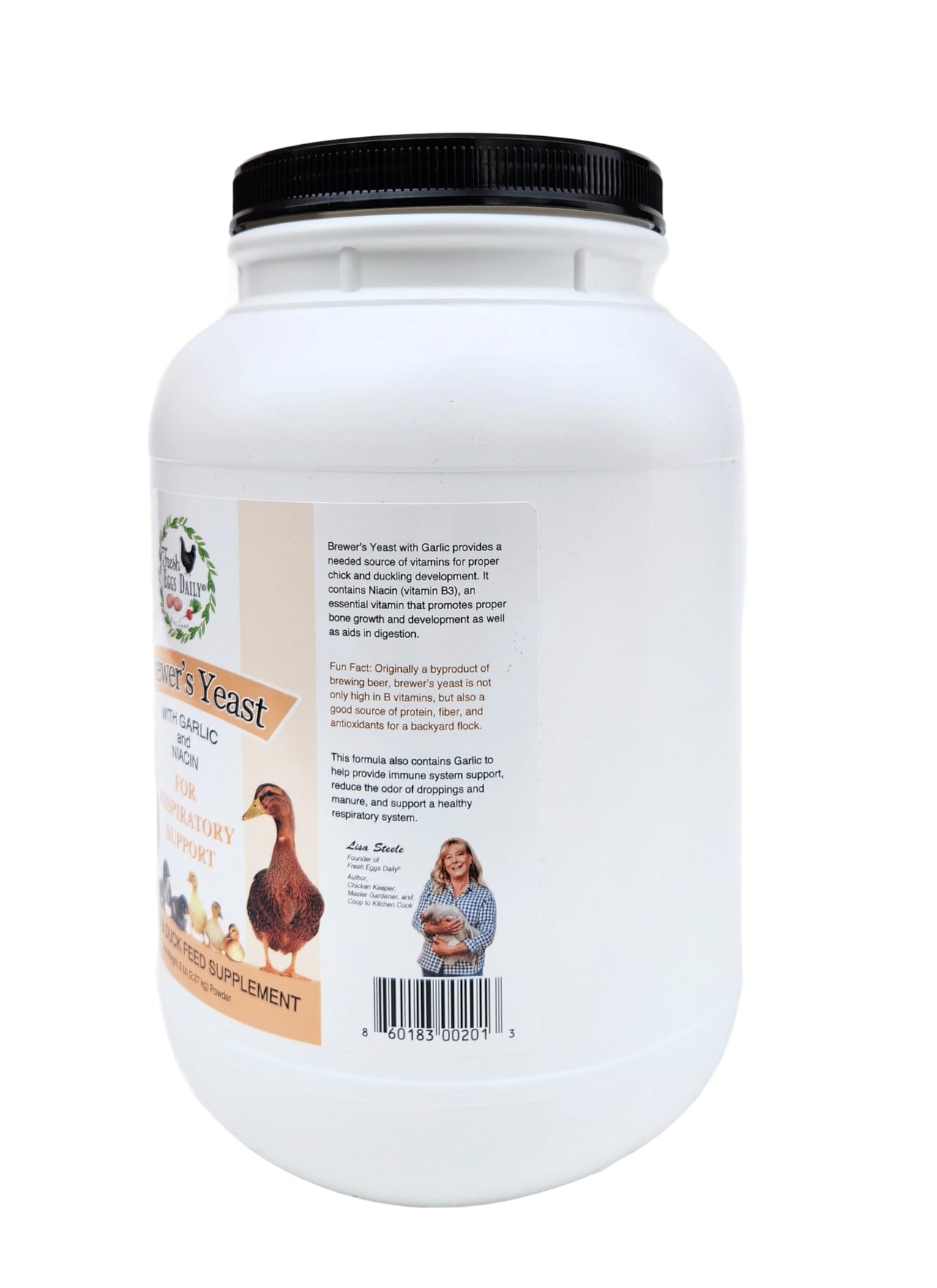 Fresh Eggs Daily Brewer's Yeast with Garlic Powder and Niacin for Ducks Ducklings Feed Supplement Vitamins for Backyard Chickens 5LB
