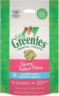Thumbnail for Greenies Feline Natural Dental Care Cat Treats Savory Salmon Flavor, 2.5 oz. Pouch
