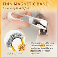Thumbnail for QUEWEL Magnetic Eyelashes 1 Pair Reusable Magnetic Eyelashes with Applicator No Glue Needed Eyelashes Cat Eye Natural Look Lash Clusters Kit Easy to Wear and Remove(B07)