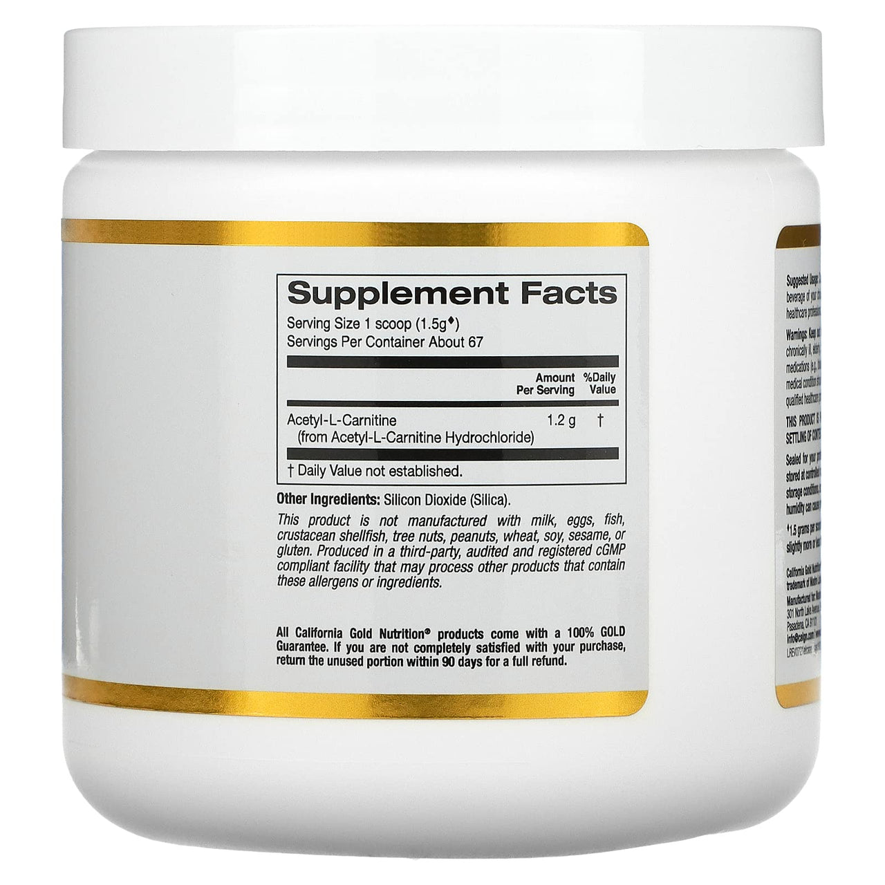 California Gold Nutrition Acetyl L-Carnitine, Amino Acid Powder, 3.53 oz (100 g)