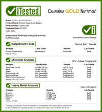 Thumbnail for California Gold Nutrition French Grape Seed Extract, Vitaflavan®, 100 mg, 120 Veggie Capsules