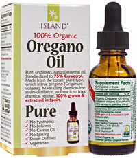 Thumbnail for Island Nutrition, Oregano Oil Organic Liquid Drops - 100% Pure & Undiluted - USDA-Certified Organic (1 oz) 75% Carvacrol - Grown in Spain - Immune Support Supplement with Oil of Oregano.