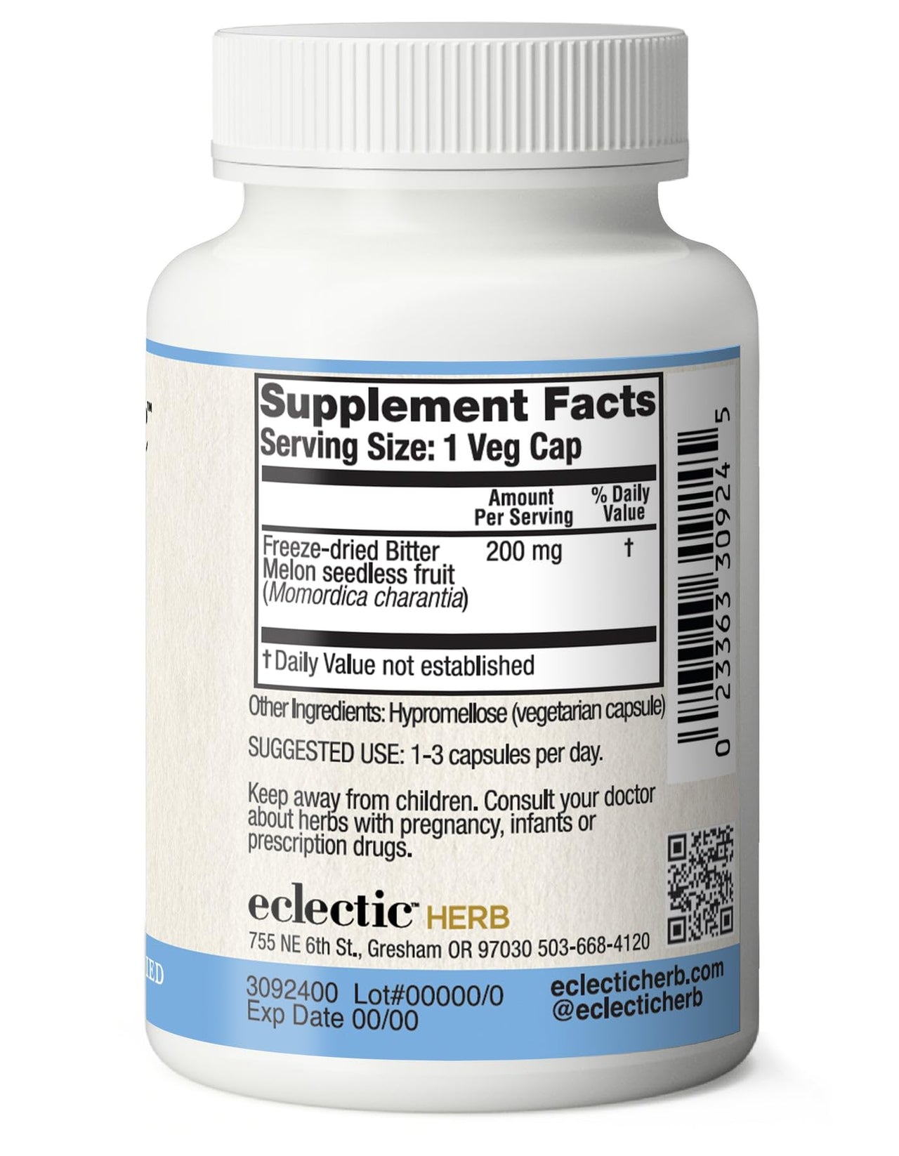 Eclectic Institute Raw Freeze-Dried Non-GMO Bitter Melon | 90 CT