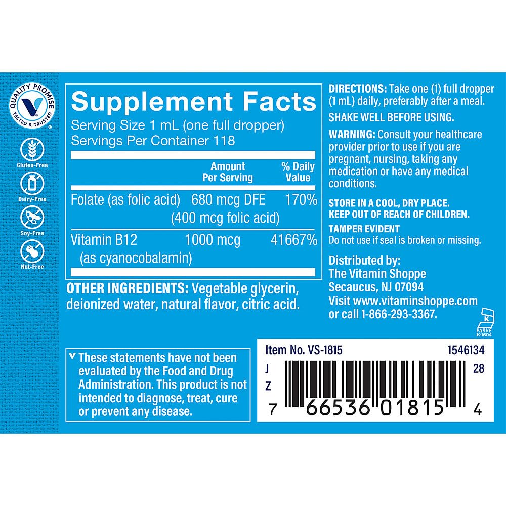 The Vitamin Shoppe Vitamin B12 - Energy Production, Nervous System & Red Blood Cell Support, Daily B Vitamin