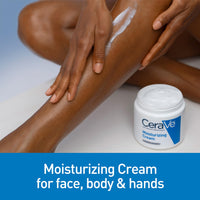Thumbnail for CeraVe Moisturizing Cream, Body and Face Moisturizer for Dry Skin, Body Cream with Hyaluronic Acid and Ceramides, Daily Moisturizer, Oil-Free, Fragrance Free, Non-Comedogenic, 19 Ounce