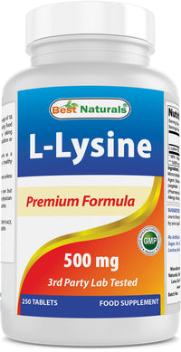 Thumbnail for Best Naturals L-Lysine 500 mg 250 Tablets