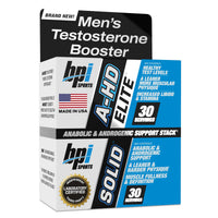 Thumbnail for BPI Sports A-HD Elite/Solid Testosterone Booster for Men - Testosterone Supplement for Muscle, Strength, Libido & Performance Support - Promotes Natural Fat Loss – 30 Servings – 550mg