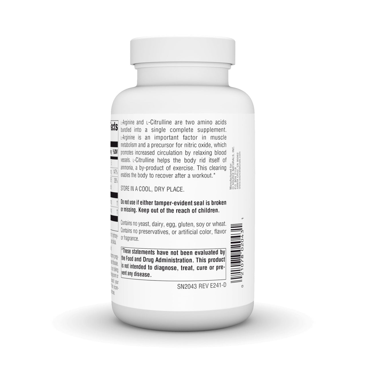 Source Naturals L-Arginine L-Citrulline Complex, 120 Tablets, 1000 mg