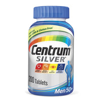Thumbnail for Centrum Silver Multivitamin for Men 50 Plus, Multivitamin/Multimineral Supplement with Vitamin D3, B Vitamins and Zinc, Gluten Free, Non-GMO Ingredients - 200 Count