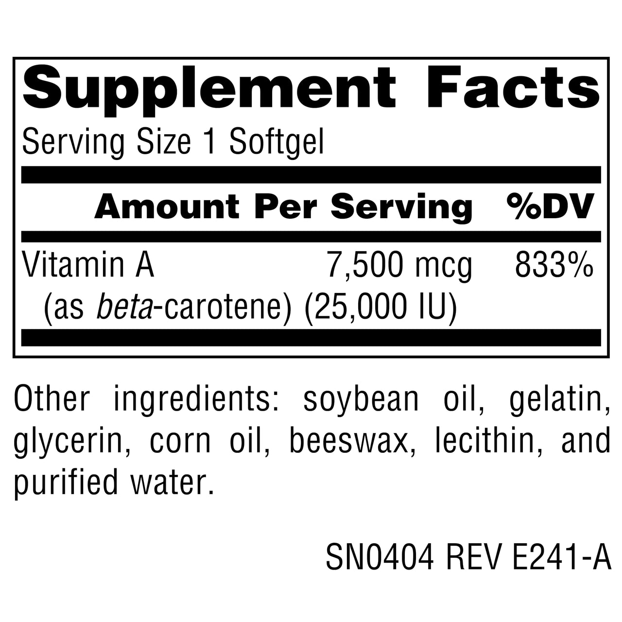 Source Naturals Beta Carotene 25000 iu Antioxidant Protection - Converted by Body to Vitamin A - 250 Softgels